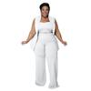 Amazon Comercio Exterior Transfronterizo Mujer chica gordita Color Sólido Ajustado Talla Grande Mujer Europeo y Americano Mujer Traje de Verano de Tres Piezas