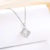 Pingente de trevo de quatro folhas com diamante em prata de lei S925 feminino versátil moda luxo leve nicho temperamento requintado joias de alta qualidade atacado