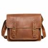 Fábrica de Origem Nova Bolsa de Ombro Masculina em Couro Genuíno Bolsa Transversal Retrô Britânica Feminina Bolsa Carteiro de Couro Bovino Grande Capacidade