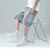 Shorts de mezclilla rotos para hombre, verano, finos, marca de moda, overol, pantalones cropped holgados, shorts de alta calle americanos