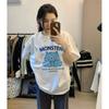 Bolsa de Expresión Camiseta Linda de Manga Corta Cuello Redondo Camiseta de Manga Corta para Hombre y Mujer Estilo Coreano Estudiante Suelta Trendy ins Top Camiseta de Pareja