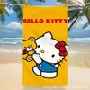Toalha de Praia de Microfibra Desenho de Gatinho Toalha de Banho de Veludo Dupla Face Impressão Digital Kidsren's Absorvente de Umidade Secagem Rápida Toalha Grande