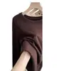 Liquidação Linha de Beleza Jimei Algodão Escovado Gola Redonda Base Macia Manga Longa Feminina Slim Fit Versátil Top Único