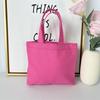 Bolso de Mano de Lona de Color Sólido para Mujer, Simple y Portátil para el Trabajo, Bolsa para Lonchera, Bolsa de Almacenamiento de Gran Capacidad