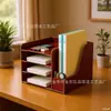 Suporte de Arquivo A4 de Madeira Multi-camadas Suporte de Arquivo de Mesa Estante de Livros de Mesa Suporte de Documentos de Madeira Suporte de Arquivo Personalização