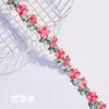 Adorno de Encaje Floral Bordado Teñido en Degradado Estilo Pastoral para Caminos de Mesa de Casas de Huéspedes, Cojines, Bolsitas, Sombreros, Accesorios de Poliéster al por Mayor