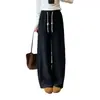 Super modeladores e confortáveis de usar~ Calça casual de corte reto estreito com cordão na cintura elástica e color blocking feminina nova outono inicial 2026 H092213