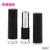 Plástico lápiz labial boca plana tubo redondo para lápiz labial material de empaque JG62 maquillaje lápiz labial negro tubo vacío tubo de lápiz labial