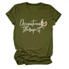 Terapeuta ocupacional Amazon Wish sitio independiente de moda versátil camiseta de mujer de cuello redondo y manga corta