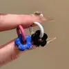 Pendientes de Flor de Color de Contraste Dopamina Frescos y Dulces Pendientes de Hebilla de Oreja Femeninos Nueva Moda Pendientes Distintivos Versátiles