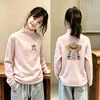 Camiseta Interior de Polar para Niña con Cuello Medio Alto Manga Larga Infantil Bonita Niña Pequeña Elegante Ropa Interior Otoño e Invierno