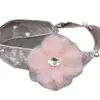 Collar Gargantilla de Encaje con Lazo de Perlas Florales Vintage Cadena para Clavícula Collar de Camelia Pura y Suave