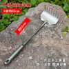 Novo ancinho de aço inoxidável para jardinagem e coleta na praia, ancinho longo soldado em uma peça, ancinho para soltar a terra na jardinagem, ferramenta para coleta na praia