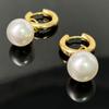 Pendientes de diseño de moda con hebilla de perla chapada en oro de lujo para mujer, venta al por mayor, personalizados, combinables, Qingdao
