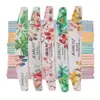 Lixa de Unha em Formato de Meia-Lua com Estampa Floral, Lixa de Unha com Lixa Dupla Face, Tira Moldadora e Polidora Durável e que Não Solta Partículas para Nail Art