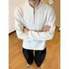 En stock: Nuevo modelo de otoño 2026, top deconstruido de algodón chino pesado de 380g, sudadera casual de moda, camiseta básica de manga larga