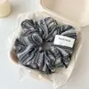 Anel de Cabelo Listrado de Cabeça de Bola Intestino Grosso Celebrante da Internet 2025 Novo Estilo Corda de Cabelo para Rabo de Cavalo Alto Acessório de Cabelo Feminino Corda de Cabelo