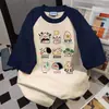 Camiseta de Manga Corta con Estampado Divertido y Bloques de Color 2026 Verano Nuevo Estilo Casual Versátil