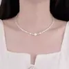 Collar de Perlas Plateadas Roto Cadena de Clavícula Nueva Popular de Nicho Collar Venta Directa de Fábrica