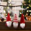 Decoraciones Navideñas Nuevas Transfronterizas Colgantes Pequeños Tejidos Navideños Árbol de Navidad Muñeco de Viejo sin Rostro Colgante Rojo