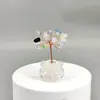 Árbol de Dinero de Grava de Cristal Natural Tejido a Mano para Coche Mini Árbol de Cristal Adorno Pequeño Artesanías Transfronterizas Decoración