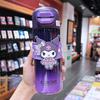 Copo Térmico Sanrio Kulomi Infantil Aço Inoxidável 316 Copo com Canudo para Menina do Ensino Fundamental Copo Duplo para Beber da Escola