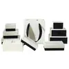 Caja de joyería extraíble minimalista de lujo ligero en blanco y negro, juego de regalo para joyería, pendientes, pulseras, colgantes y accesorios