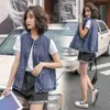 Colete Curto Jeans Novo para Mulheres, Outono/Inverno 2025, Cardigan Solto Plus Size, Jaqueta Colete na Cor da Foto