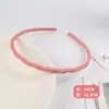 Pinza para el cabello con borde fino estilo coreano, cara retorcida, para lavar la cara, con dientes, diadema antideslizante, diadema de color puro, linda niña, mate, esmerilado