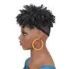 Bloque de Reemplazo de Cabello Corto Rizado para Mujer de Comercio Exterior Peluca Rizada de Tornillo Africano Bloque de Cabello Peluca Afro Esponjosa Bloque de Cabello