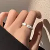 Anel de Patinha de Gato Feminino ins Design de Nicho Luxo Leve Retrô Simples High-End Fosco Liso Aberto Ajustável Anel Joia