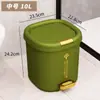 Lixeira Doméstica Modelo Novo com Tampa para Banheiro, Quarto, Sala de Estar, Cozinha, Lixeira de Grande Capacidade, Lixeira Retrô