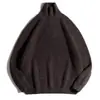 Suéter Grueso de Cuello Alto para Hombre Otoño e Invierno, Holgado de Moda Versátil Color Sólido Tejido Grueso para Hombre con Cuello de Solapa