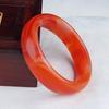 Pulseira de Vidro Imitação de Jade, Tira Larga, Jade Dez Yuan, Barraca de Rua, Pulseira de Jade Branco Fluido, Pulseira Prensada com Pó de Jade Vermelho e Verde
