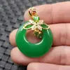 Pingente de jade jade verde pingente fivela de jade pedra de quartzo Pingente fivela Princesa de Jade pingente verde colar com pingente pingente de jade