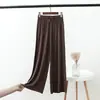 Calça Pantalona de Algodão Modal de Cintura Alta 2023 Feminina Primavera e Verão Solta Drapeada Reta Casual Afinando Pantalona Curta