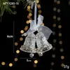 Nuevo Colgante de Navidad Decoración de Escena Suministros Árbol de Navidad Copo de Nieve Campana Colgante Pequeño Colgante Transparente de Cristal