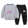 Traje deportivo de otoño para niños y niñas, primavera y otoño 2022, nuevo conjunto de dos piezas informal con pantalones y suéter para bebés