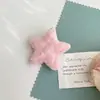 Grampo de cabelo de pelúcia estrela doce para franja de menina clipe bico de pato cor doce infantil estrela de cinco pontas lateral feminina
