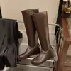 Botas altas retro de estilo minimalista con punta redonda, que aumentan la altura, para mujer, nueva colección primavera/otoño 2026, botas elásticas ajustadas, botas altas de montar