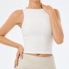 Top Esportivo Jinke Ajustado de Camada Dupla para Yoga Sem Mangas Roupa Externa Versátil Casual para Fitness Corrida Costas Bonitas
