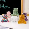 Adornos de Oso de Grava de Cristal Natural Transfronterizos Pegamento Oso Saludando Manualidades de Cristal Decoración del Hogar Regalos Al Por Mayor