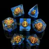 Dados de Resina de Longan Flujo Corazón Núcleo Líquido Color Longan Cthulu DND Dungeons & Dragons Juego de 7 Piezas