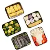 Caja crujiente de acero inoxidable equipada con caja para verduras, lonchera sellada, lonchera cuadrada para alimentos y frutas de refrigerador