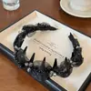 Diadema de Malla con Pedrería Ondulada y Dientes para Mujer, Diadema de Moda de Corona Alta Antideslizante para Peinar, Accesorio Versátil para el Cabello para Lavarse la Cara