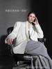 Chaqueta de Traje Holgada de Satén Estilo Coreano Lana Traje Elegante Traje Nicho Elegante Chic para Viajeras Traje de Mujer