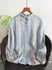 Camisa de Ramio Puro con Estampado Digital Otoño 2026 para Mujer, Cárdigan Superior de Manga Larga, Talla Extra, Estilo Holgado Delgado
