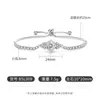 Tiktok Venta Caliente Pulsera de Piedras Preciosas Coloridas Corte Milenio Rosa Incrustada con Diamantes de Alto Carbono Súper Brillantes Transfronteriza Europea y Americana Tiktok Dropshipping