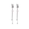 Pendientes elegantes de plata de ley S925 con diseño de ciervo, perlas de agua dulce, estilo vintage, con borlas y cuentas redondas.