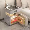 Mesa de Cabeceira Inteligente para Casa com Cofre Integrado, Multifuncional, Simples e Moderna, Carregamento Sem Fio, para Uso no Quarto, Sem Instalação Necessária